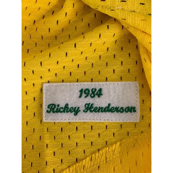 New Oakland A's Mitchell & Ness Cooperstown 1984 Henderson Jersey 2XL RT10286 - Picture 6 of 11
